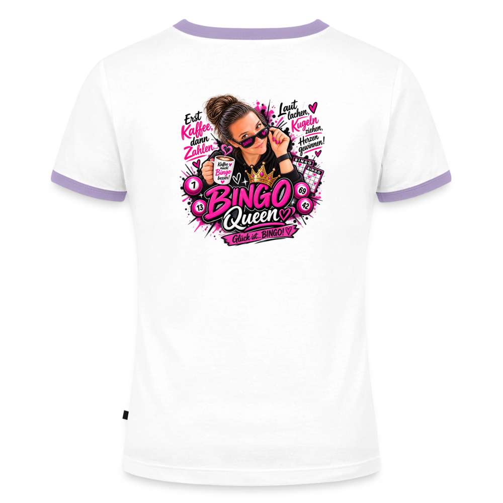 Frauen Kontrast-T-Shirt - Weiß/Lavendel