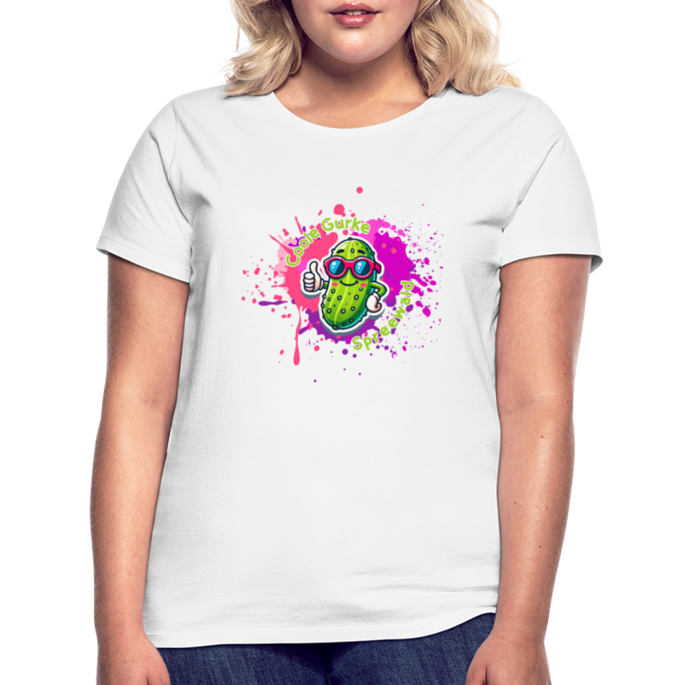 Frauen T-Shirt Coole Gurke - Weiß