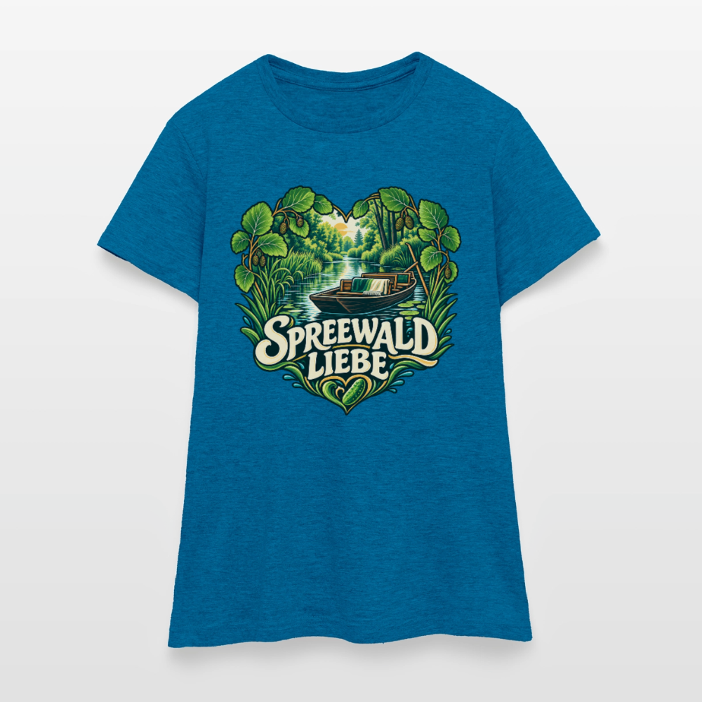 Frauen T-Shirt - Antikblaues Saphir meliert