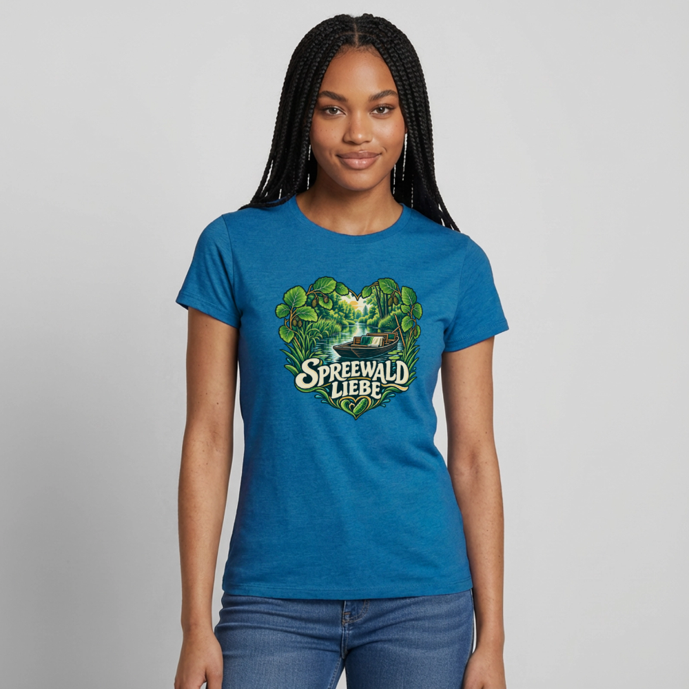 Frauen T-Shirt - Antikblaues Saphir meliert