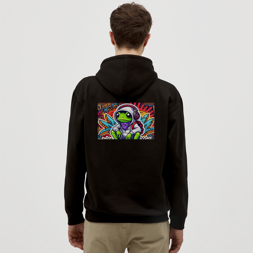 Unisex Hoodie Cool Frog - Schwarz