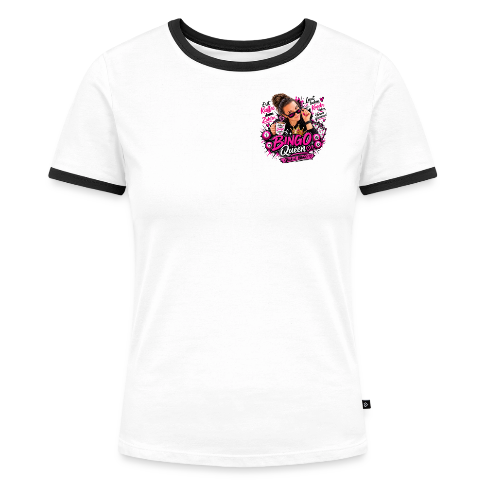 Frauen Kontrast-T-Shirt - Weiß/Schwarz