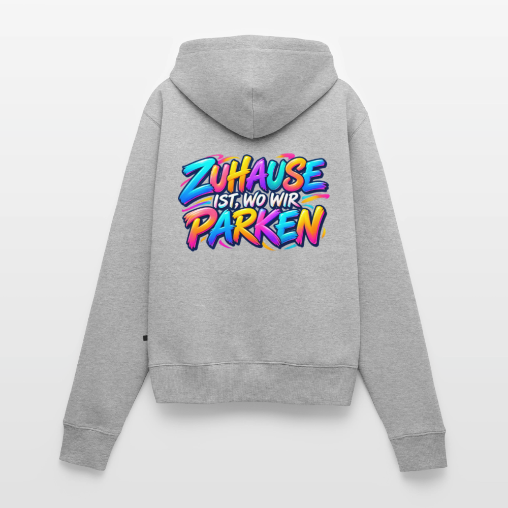 Frauen Premium Kapuzenjacke - Grau meliert