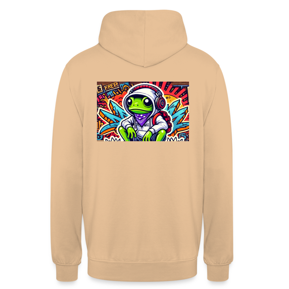 Unisex Hoodie Cool Frog - Pfirsich