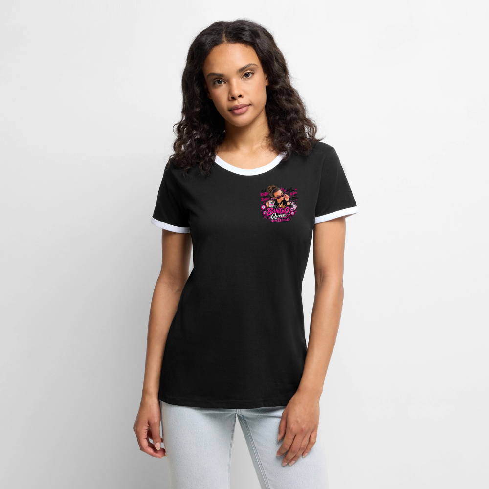Frauen Kontrast-T-Shirt - Schwarz/Weiß