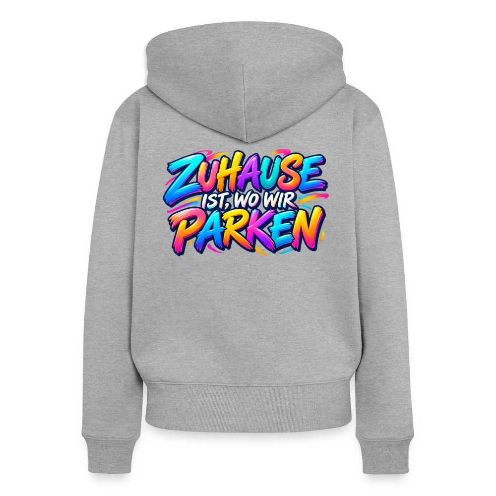 Frauen Premium Kapuzenjacke - Grau meliert