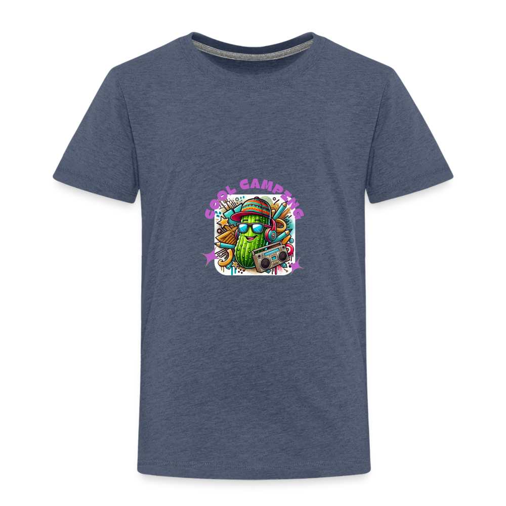 Kinder Premium T-Shirt Cool Camping - Blau meliert