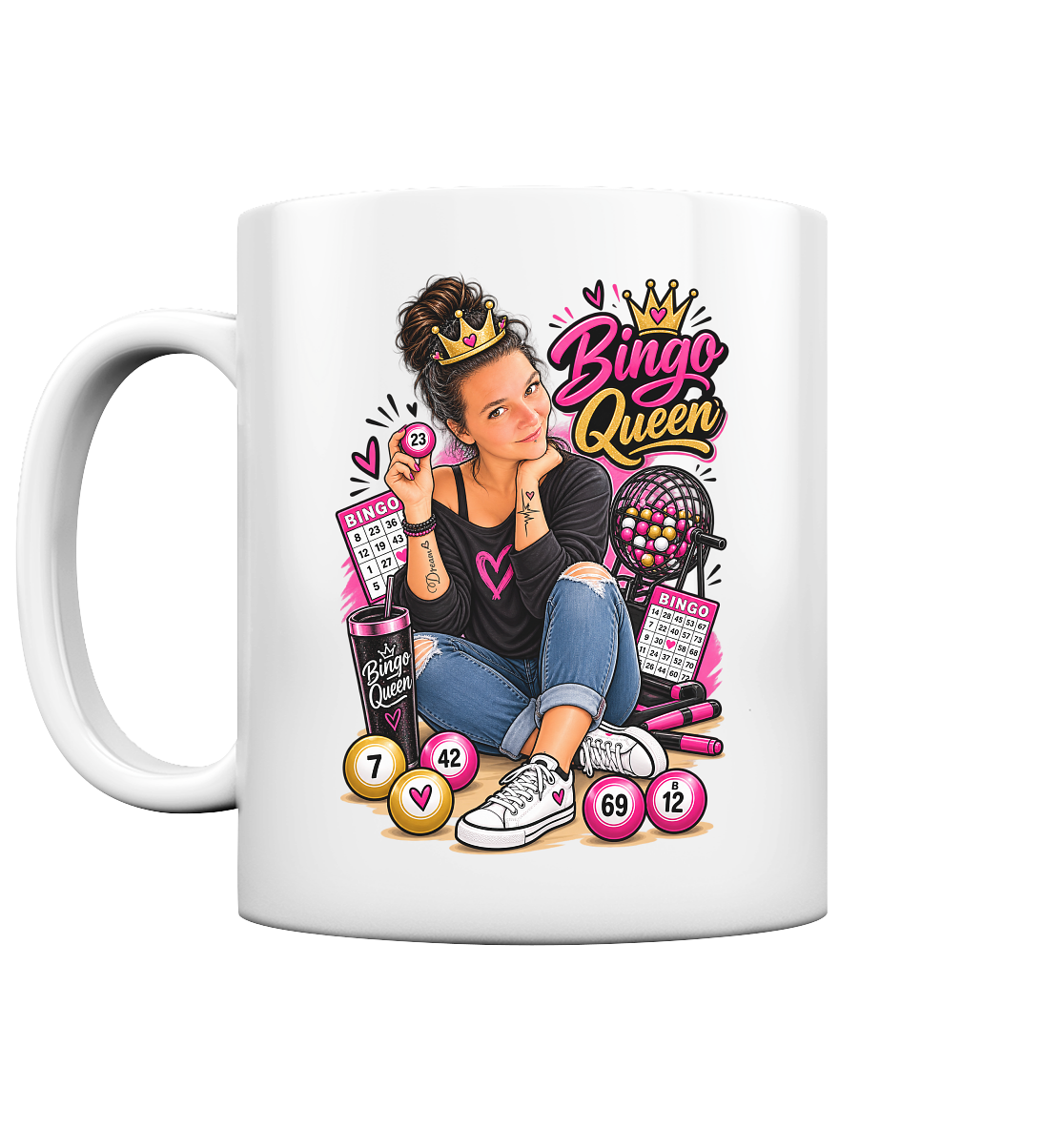 Fan Shirt Bingo Queen - Tasse glossy