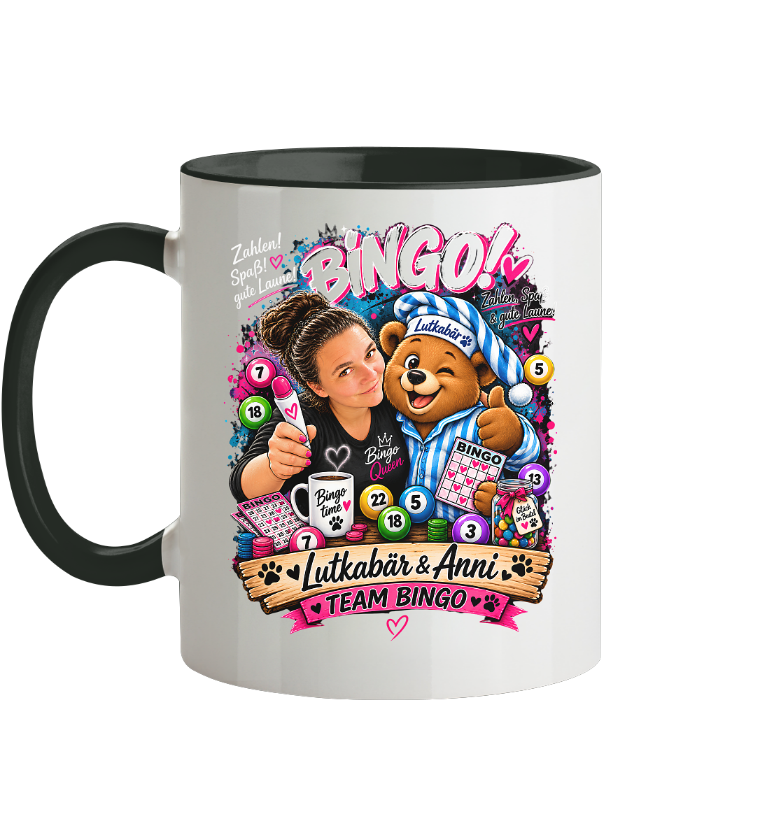 Bingo Fan Shirts - Tasse zweifarbig