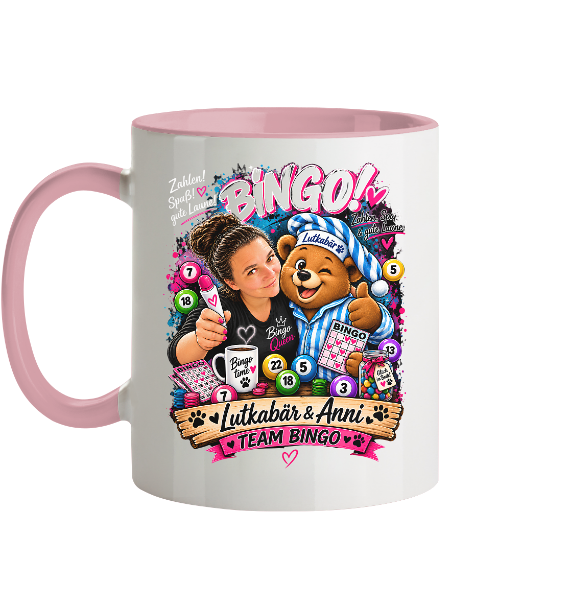 Bingo Fan Shirts - Tasse zweifarbig
