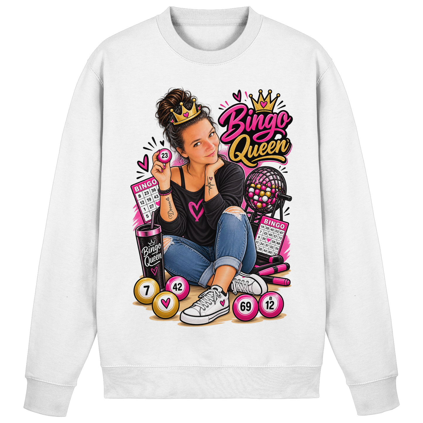 Fan Shirt Bingo Queen - Basic Sweatshirt