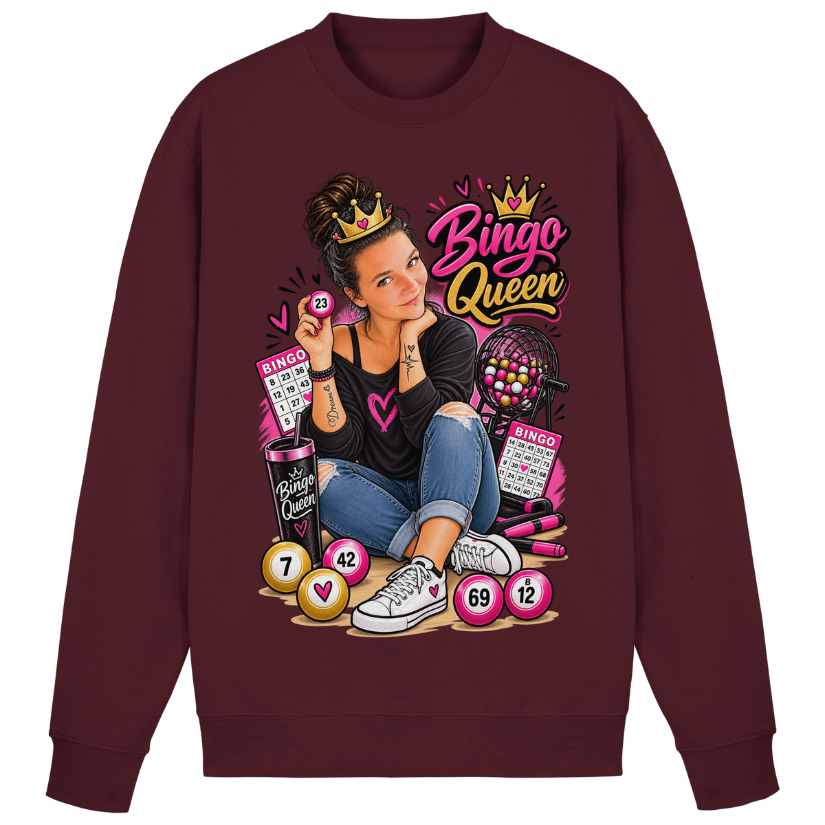 Fan Shirt Bingo Queen - Basic Sweatshirt