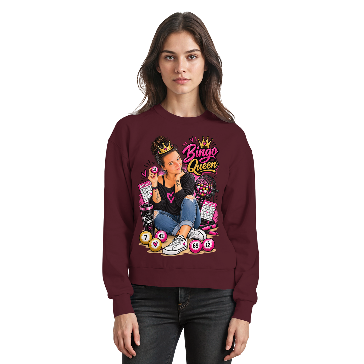 Fan Shirt Bingo Queen - Basic Sweatshirt