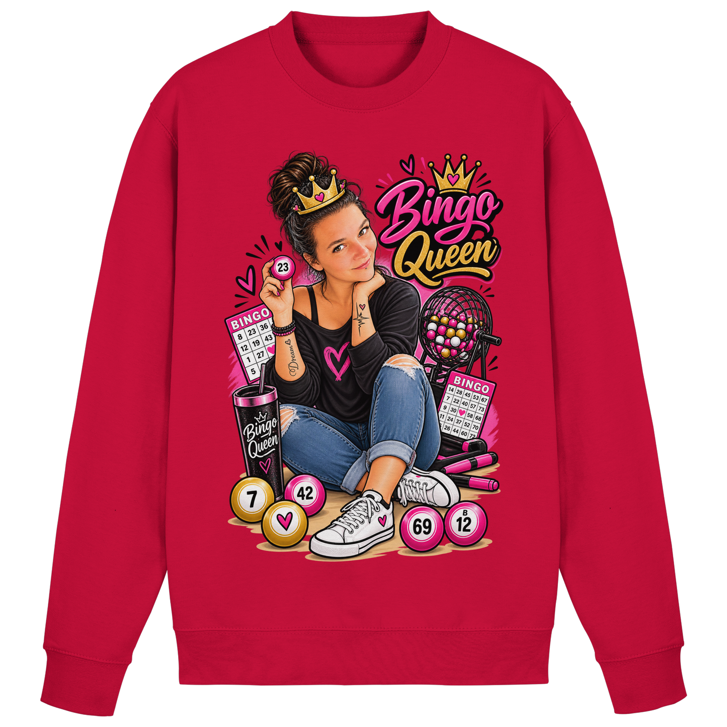 Fan Shirt Bingo Queen - Basic Sweatshirt