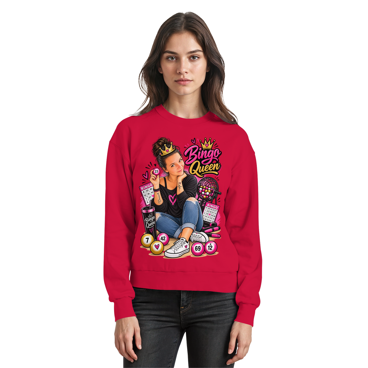Fan Shirt Bingo Queen - Basic Sweatshirt