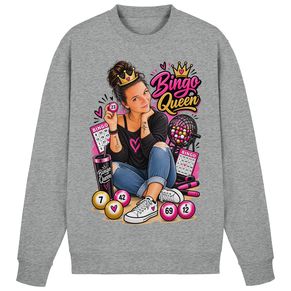 Fan Shirt Bingo Queen - Basic Sweatshirt