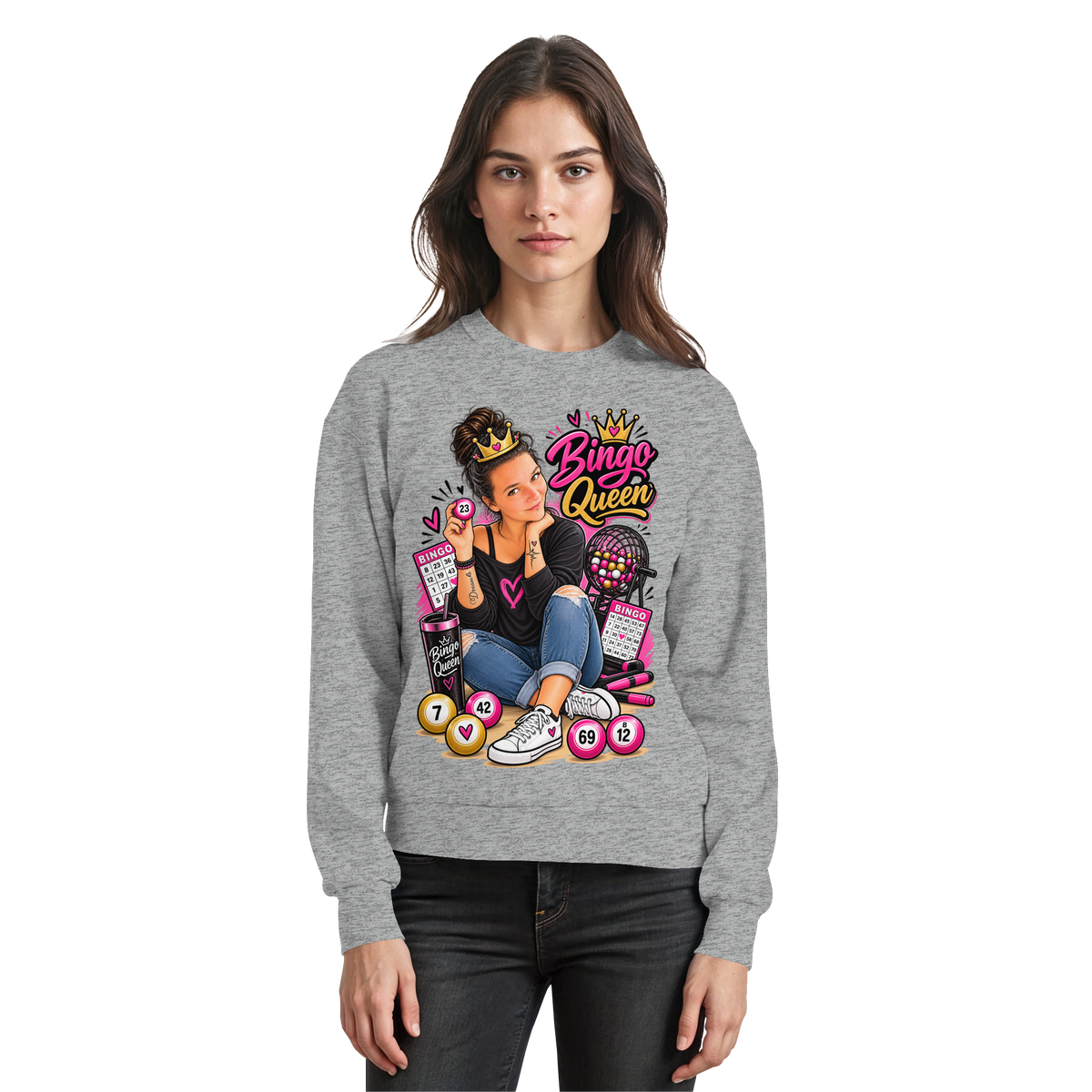 Fan Shirt Bingo Queen - Basic Sweatshirt