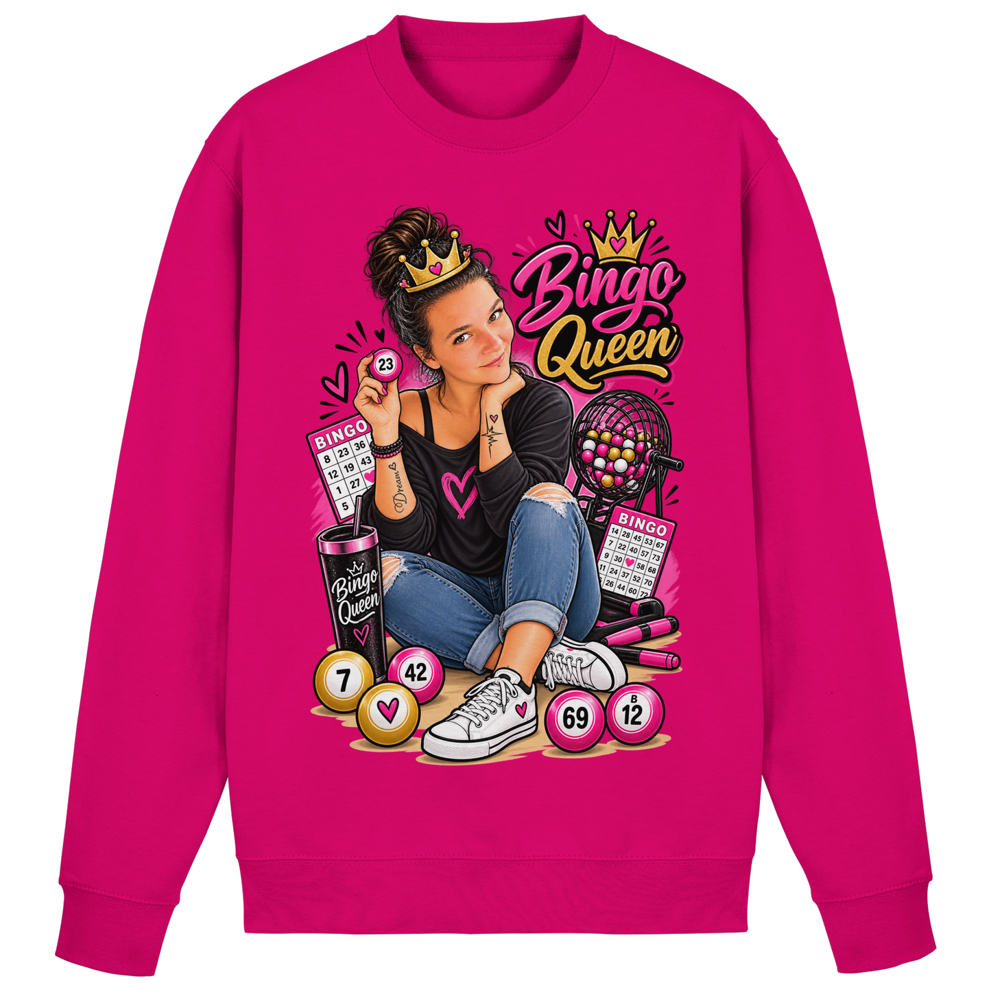 Fan Shirt Bingo Queen - Basic Sweatshirt