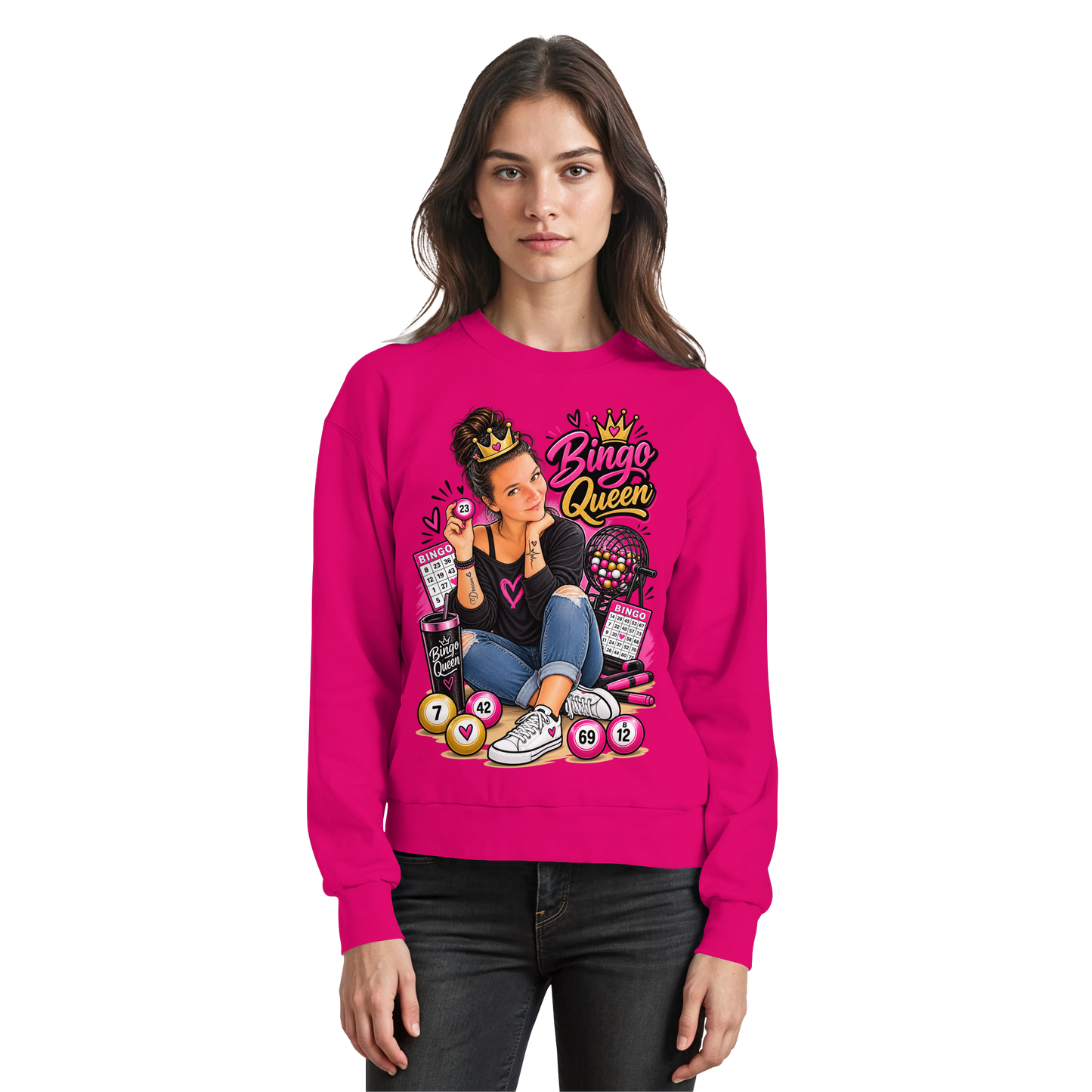 Fan Shirt Bingo Queen - Basic Sweatshirt