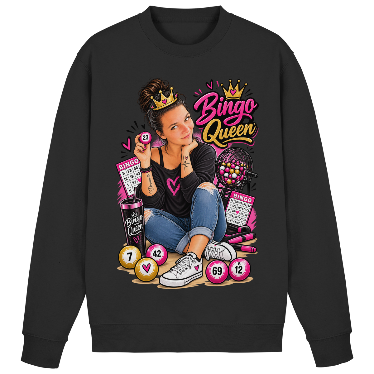 Fan Shirt Bingo Queen - Basic Sweatshirt