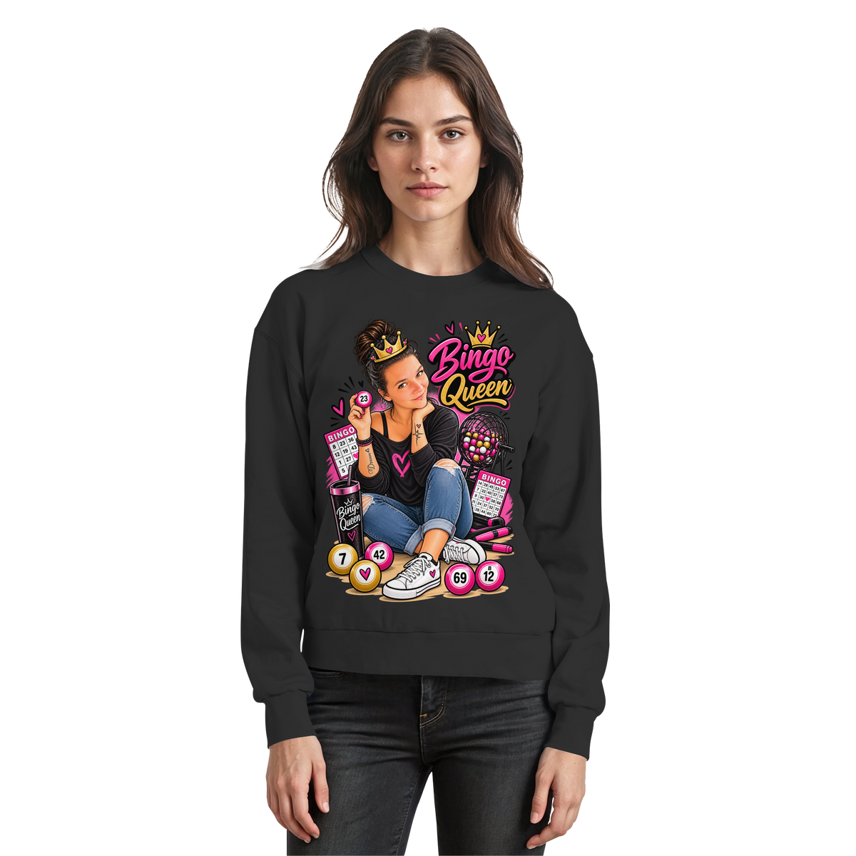 Fan Shirt Bingo Queen - Basic Sweatshirt