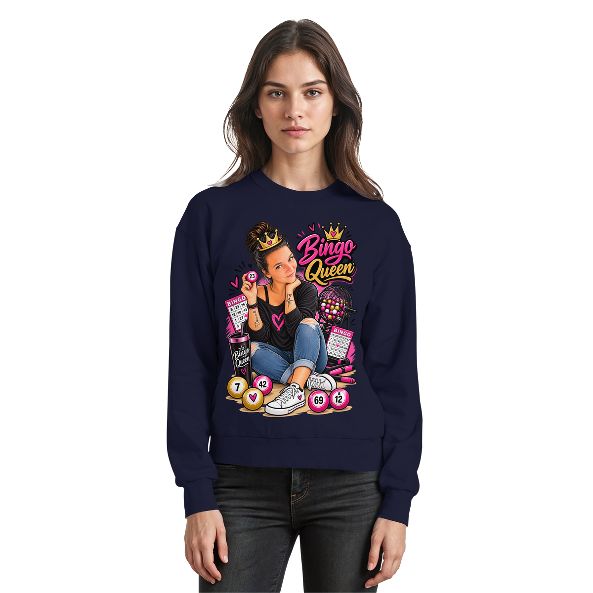 Fan Shirt Bingo Queen - Basic Sweatshirt