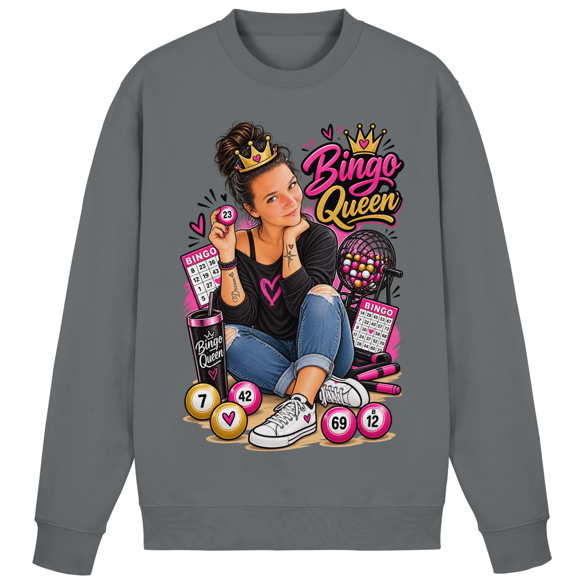 Fan Shirt Bingo Queen - Basic Sweatshirt