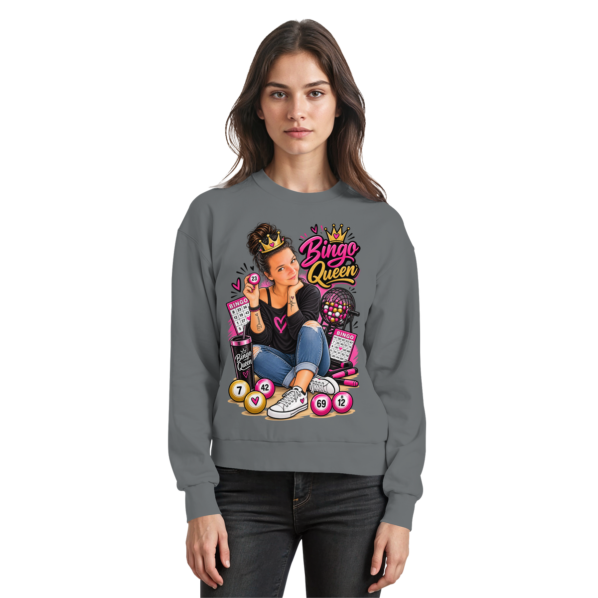 Fan Shirt Bingo Queen - Basic Sweatshirt