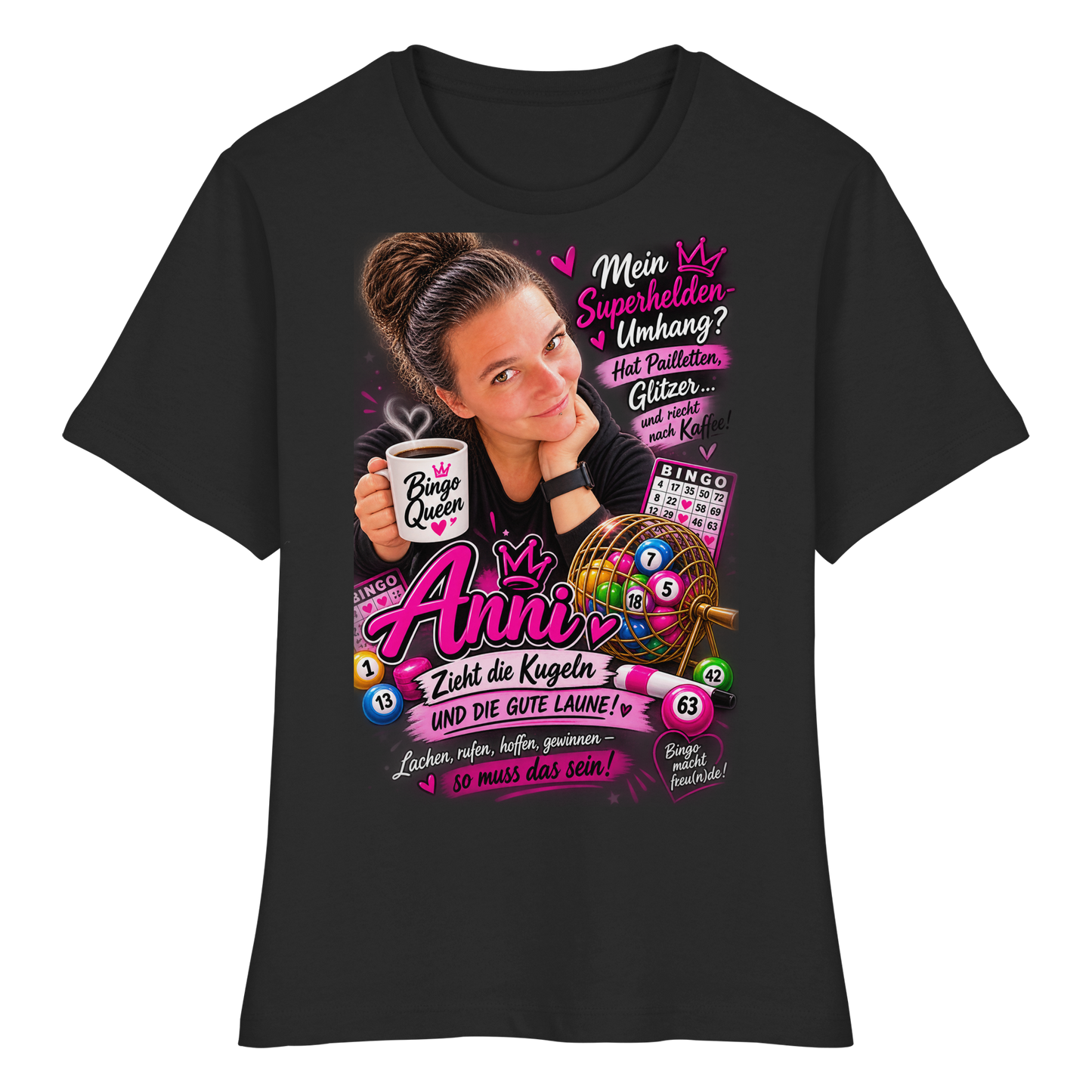 Bingo Fan Artikel Anni - Fitted Ladies Organic Shirt