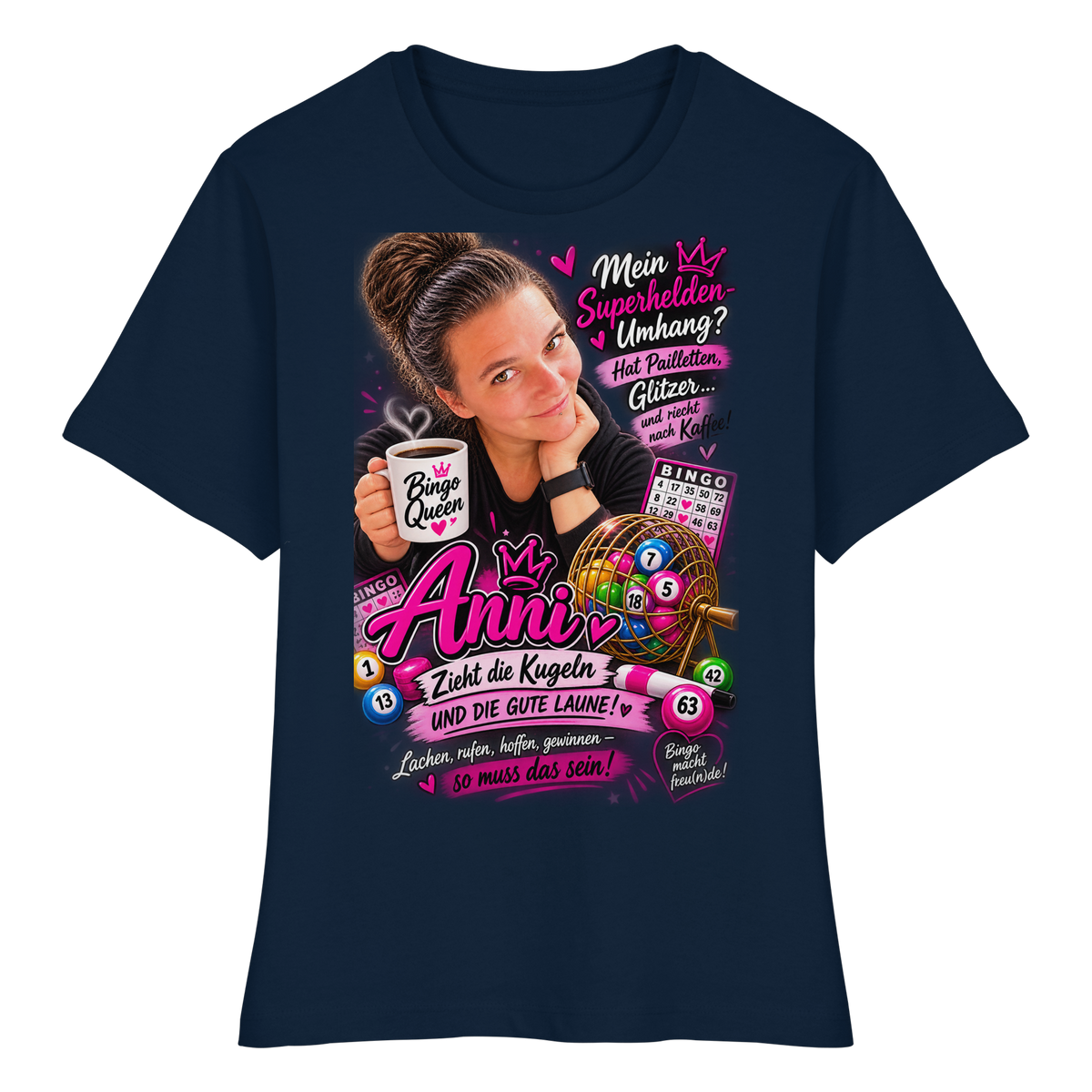 Bingo Fan Artikel Anni - Fitted Ladies Organic Shirt