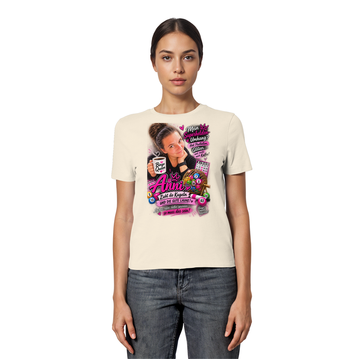 Bingo Fan Artikel Anni - Fitted Ladies Organic Shirt