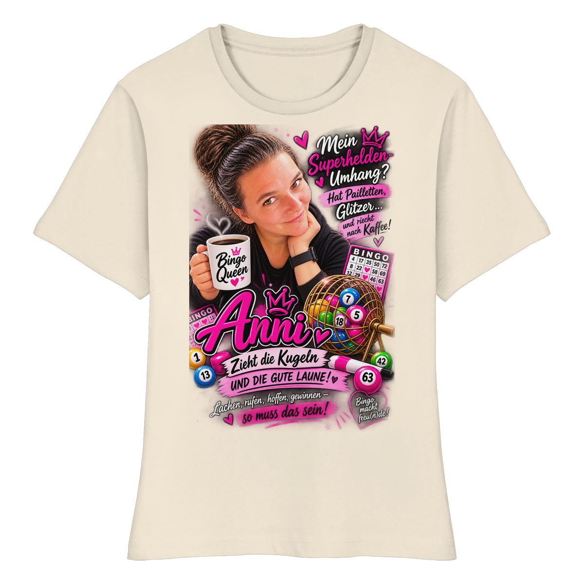 Bingo Fan Artikel Anni - Fitted Ladies Organic Shirt