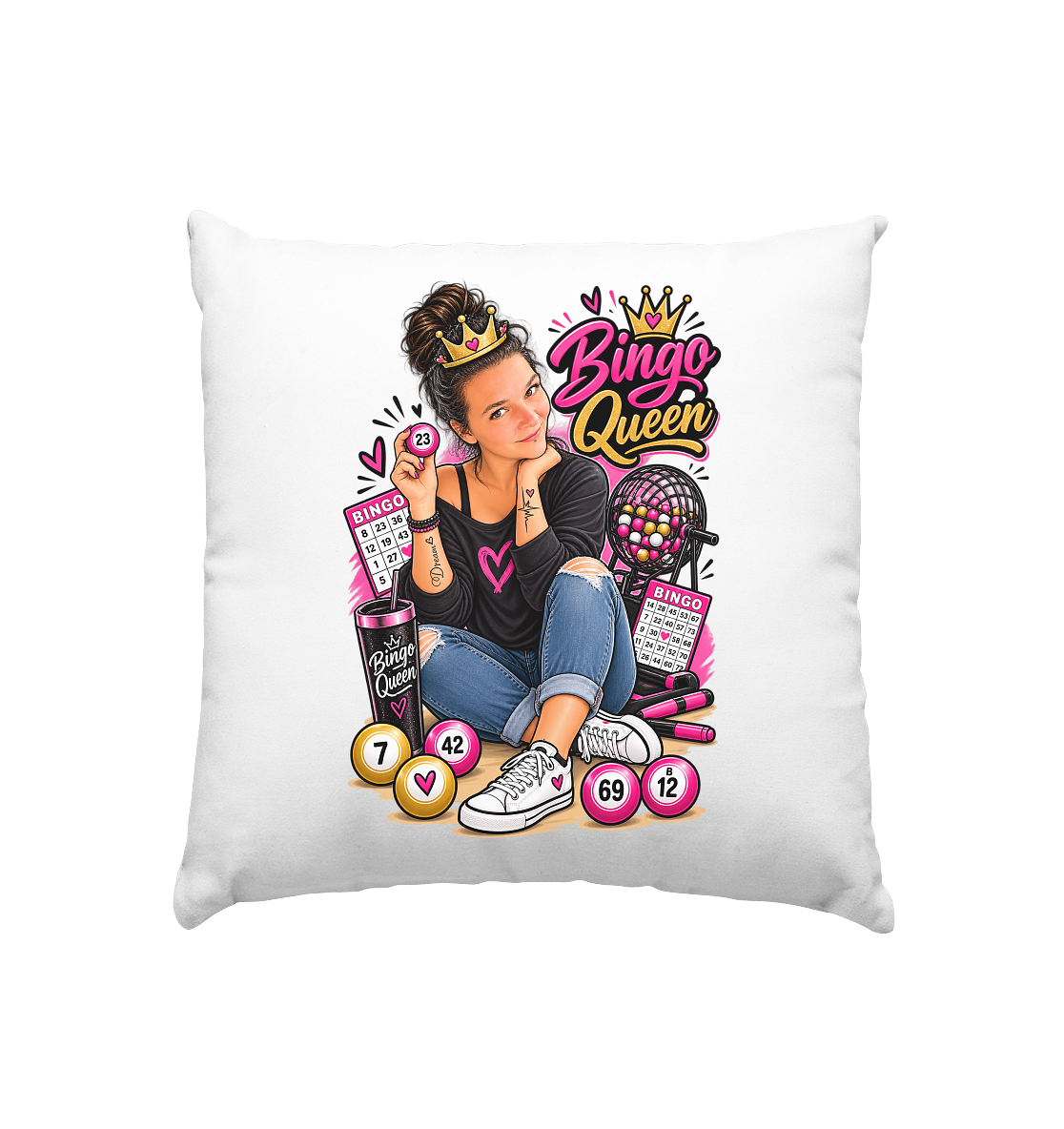 Fan Shirt Bingo Queen - Kissen 40x40cm