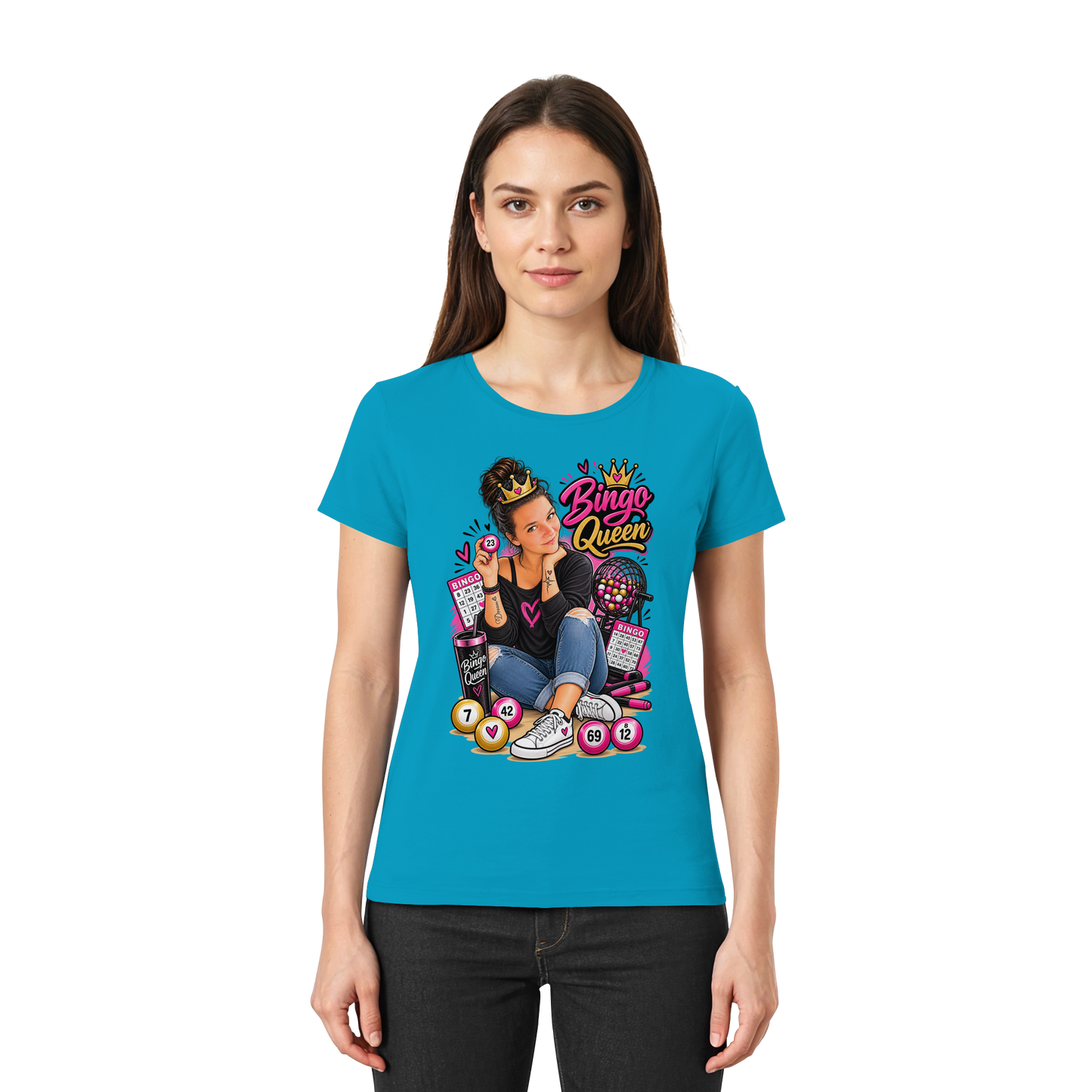 Fan Shirt Bingo Queen - Ladies Premium Shirt