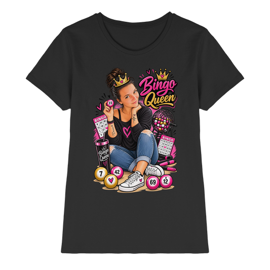 Fan Shirt Bingo Queen - Ladies Premium Shirt