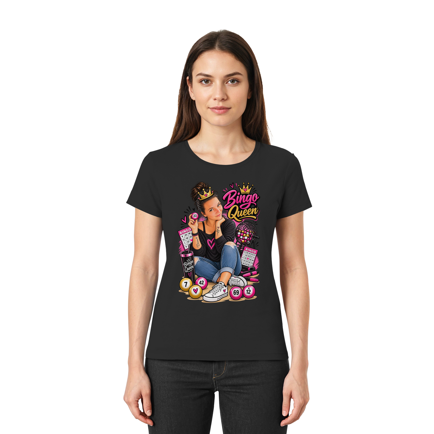 Fan Shirt Bingo Queen - Ladies Premium Shirt