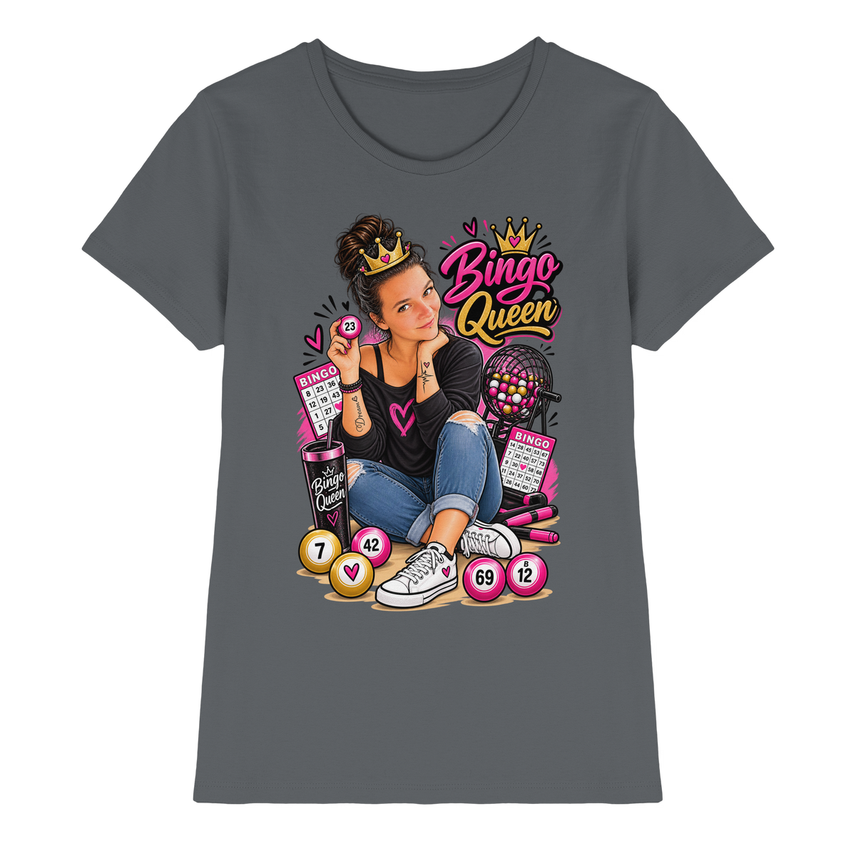 Fan Shirt Bingo Queen - Ladies Premium Shirt