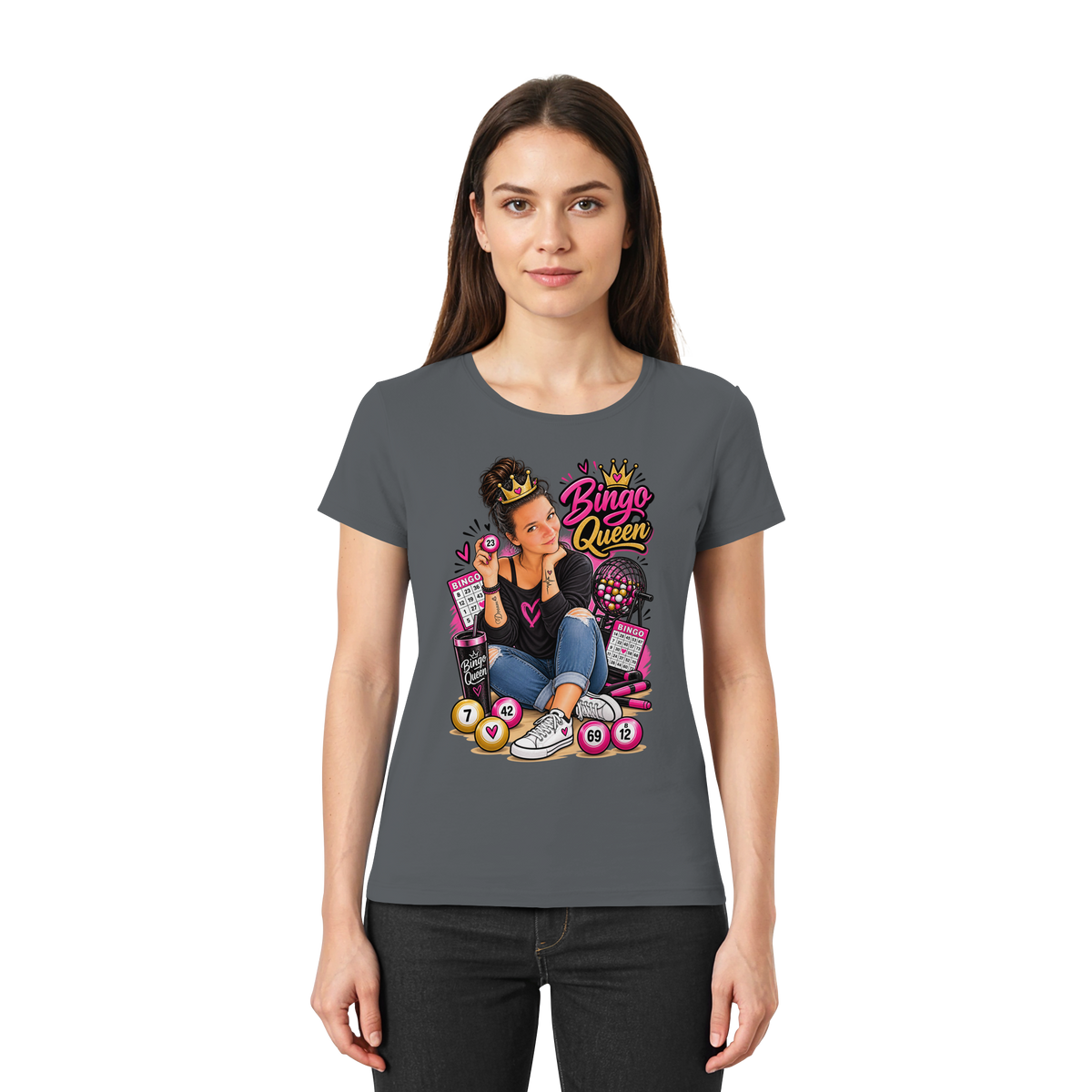 Fan Shirt Bingo Queen - Ladies Premium Shirt