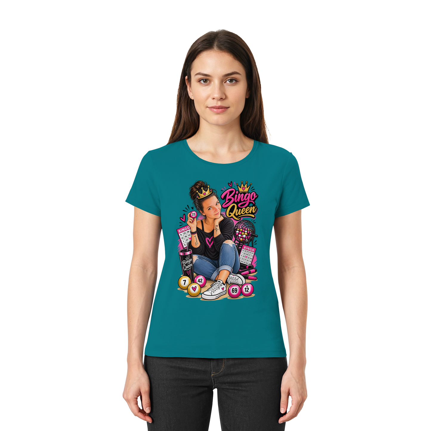 Fan Shirt Bingo Queen - Ladies Premium Shirt