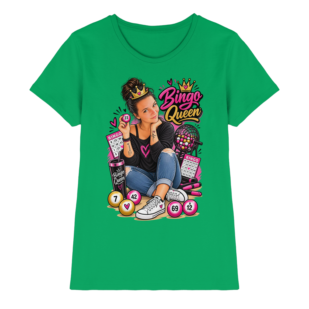 Fan Shirt Bingo Queen - Ladies Premium Shirt