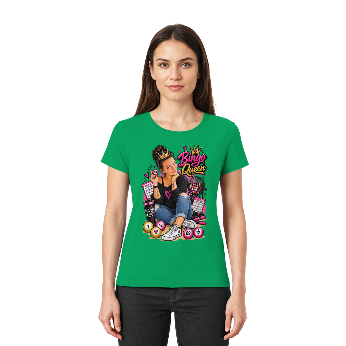 Fan Shirt Bingo Queen - Ladies Premium Shirt