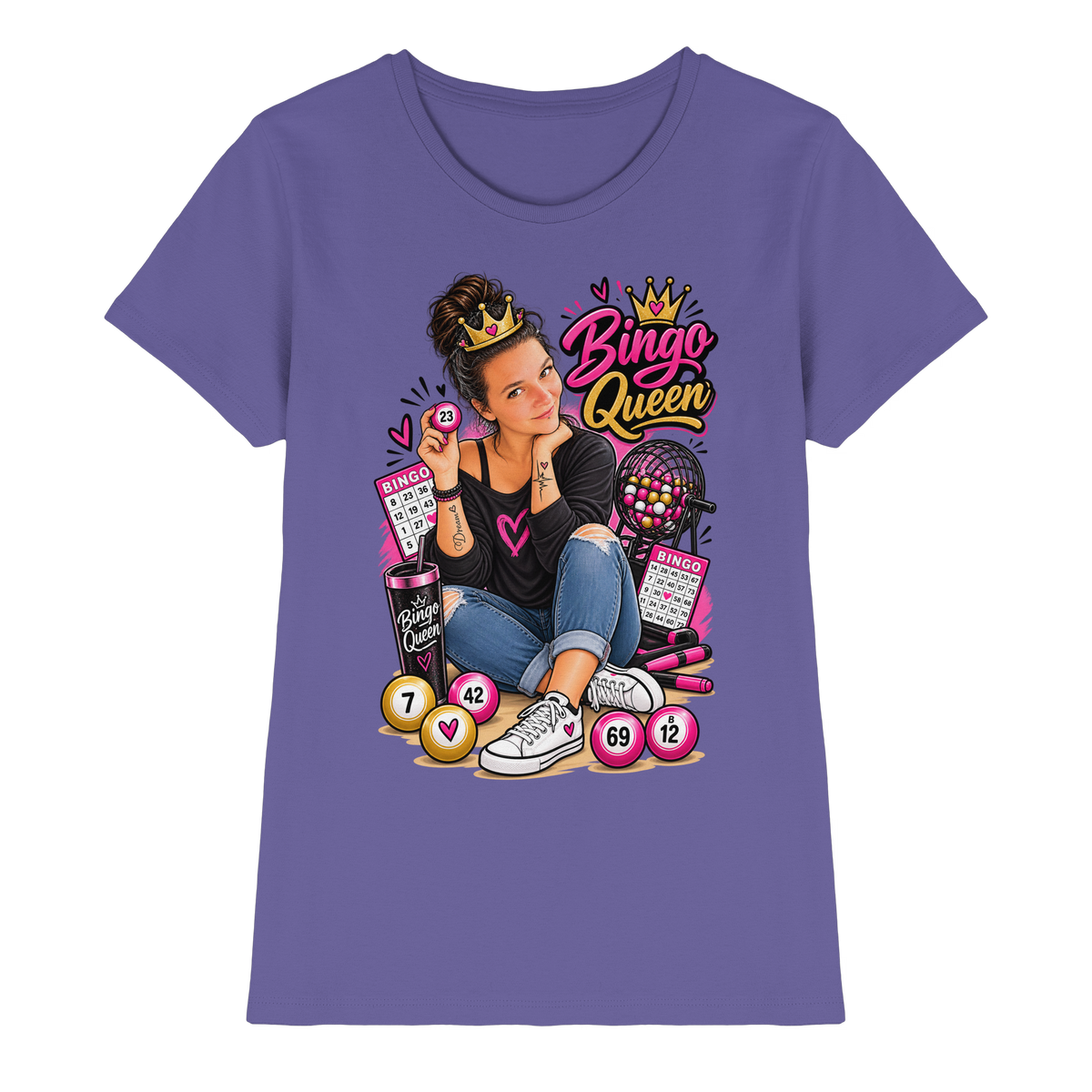 Fan Shirt Bingo Queen - Ladies Premium Shirt