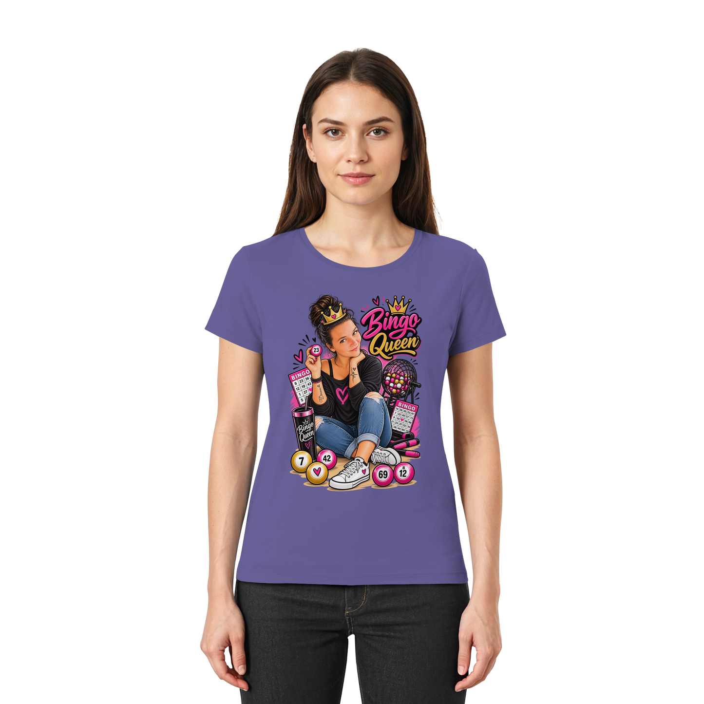 Fan Shirt Bingo Queen - Ladies Premium Shirt