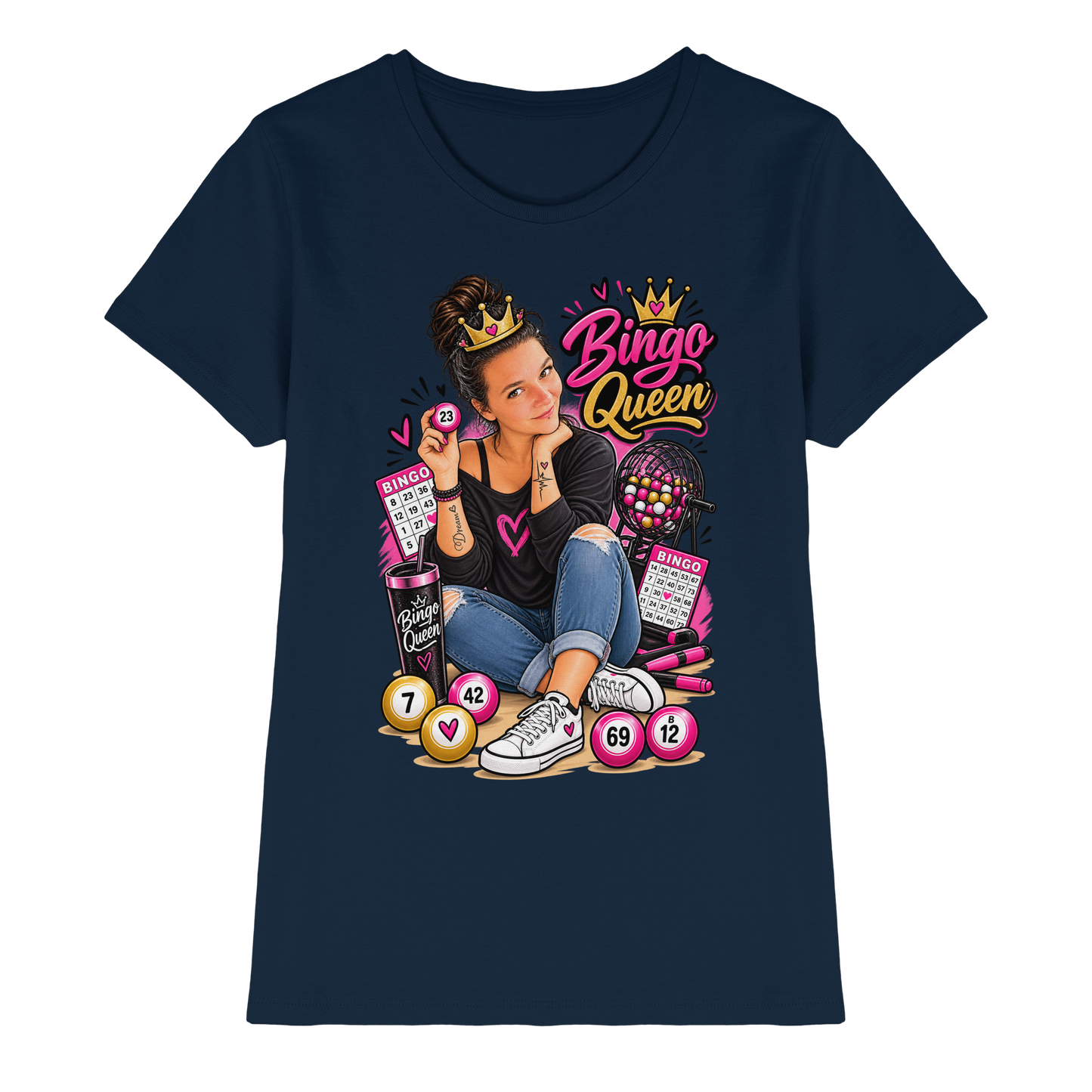 Fan Shirt Bingo Queen - Ladies Premium Shirt