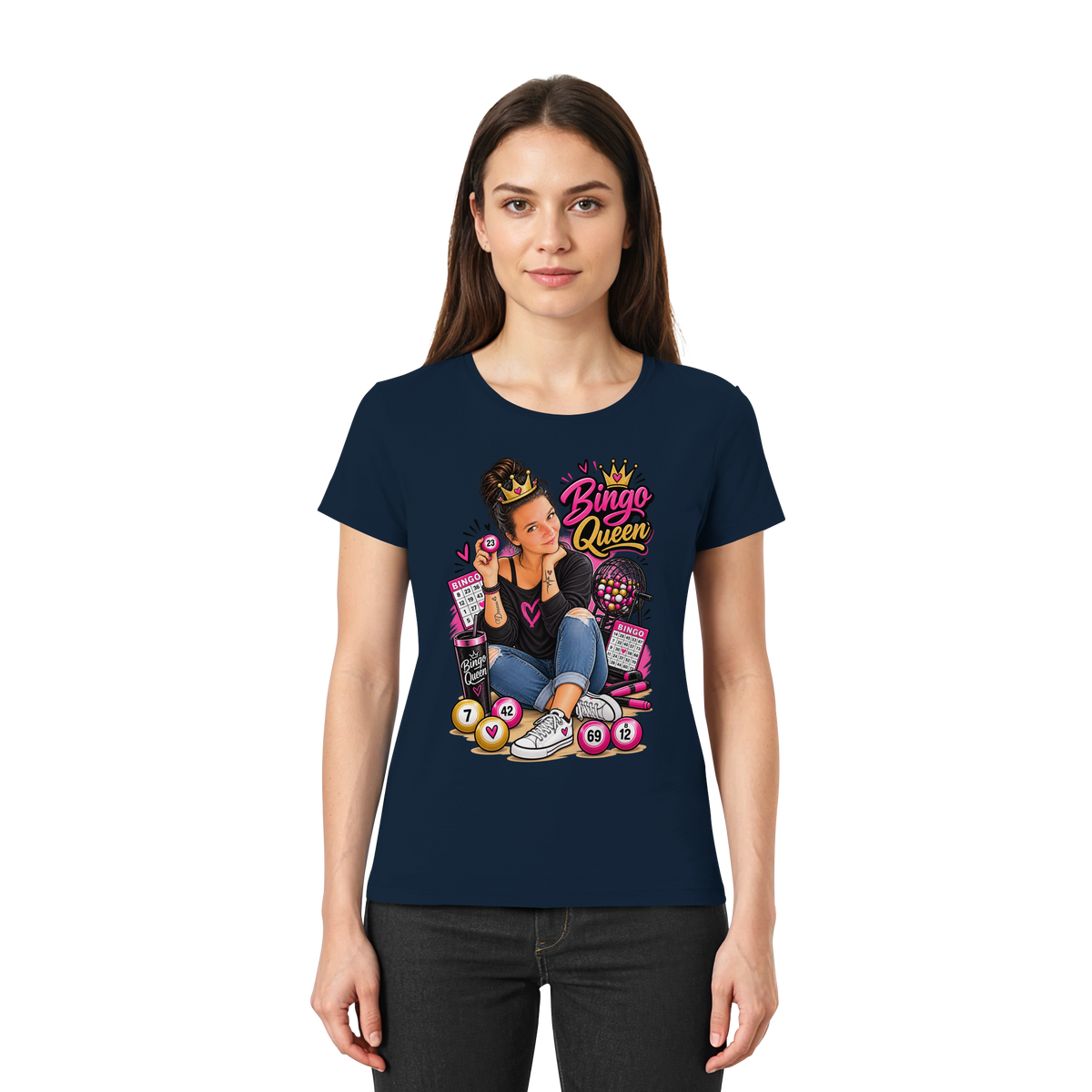 Fan Shirt Bingo Queen - Ladies Premium Shirt