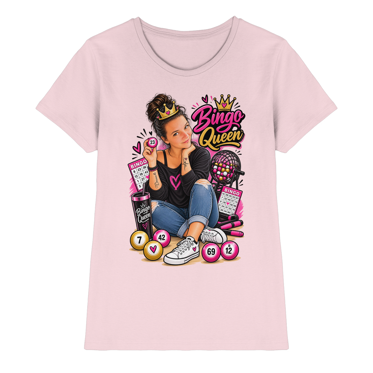 Fan Shirt Bingo Queen - Ladies Premium Shirt