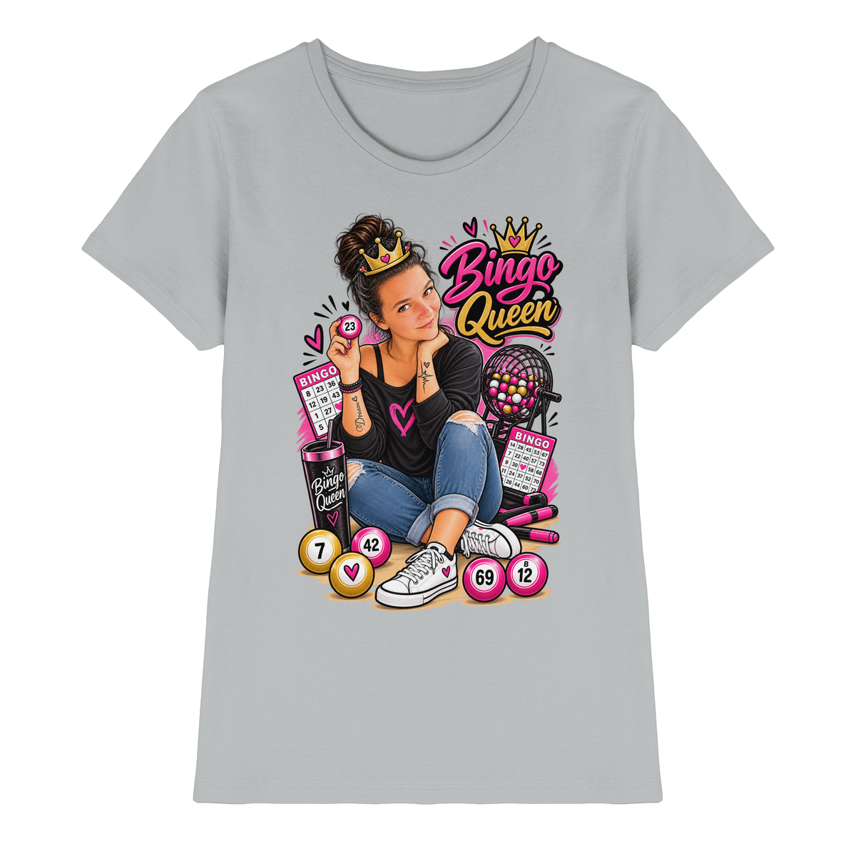 Fan Shirt Bingo Queen - Ladies Premium Shirt