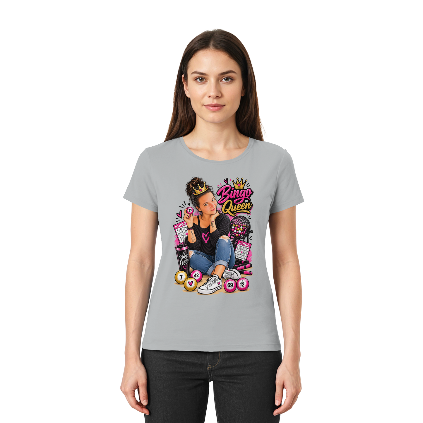 Fan Shirt Bingo Queen - Ladies Premium Shirt