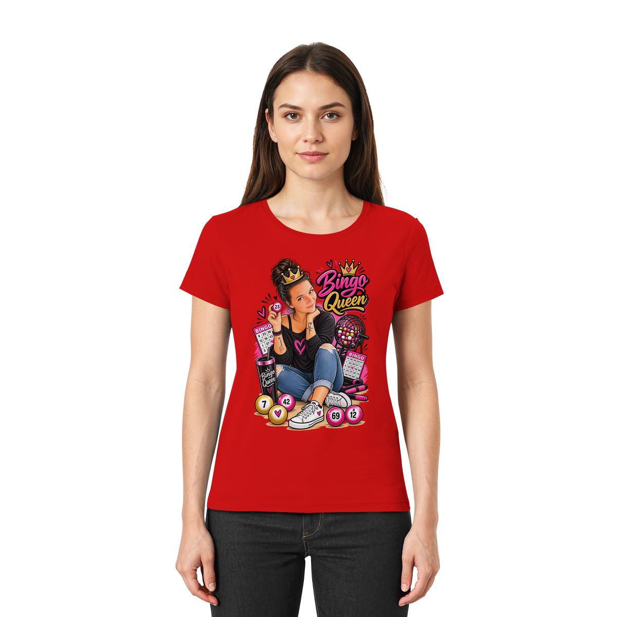 Fan Shirt Bingo Queen - Ladies Premium Shirt