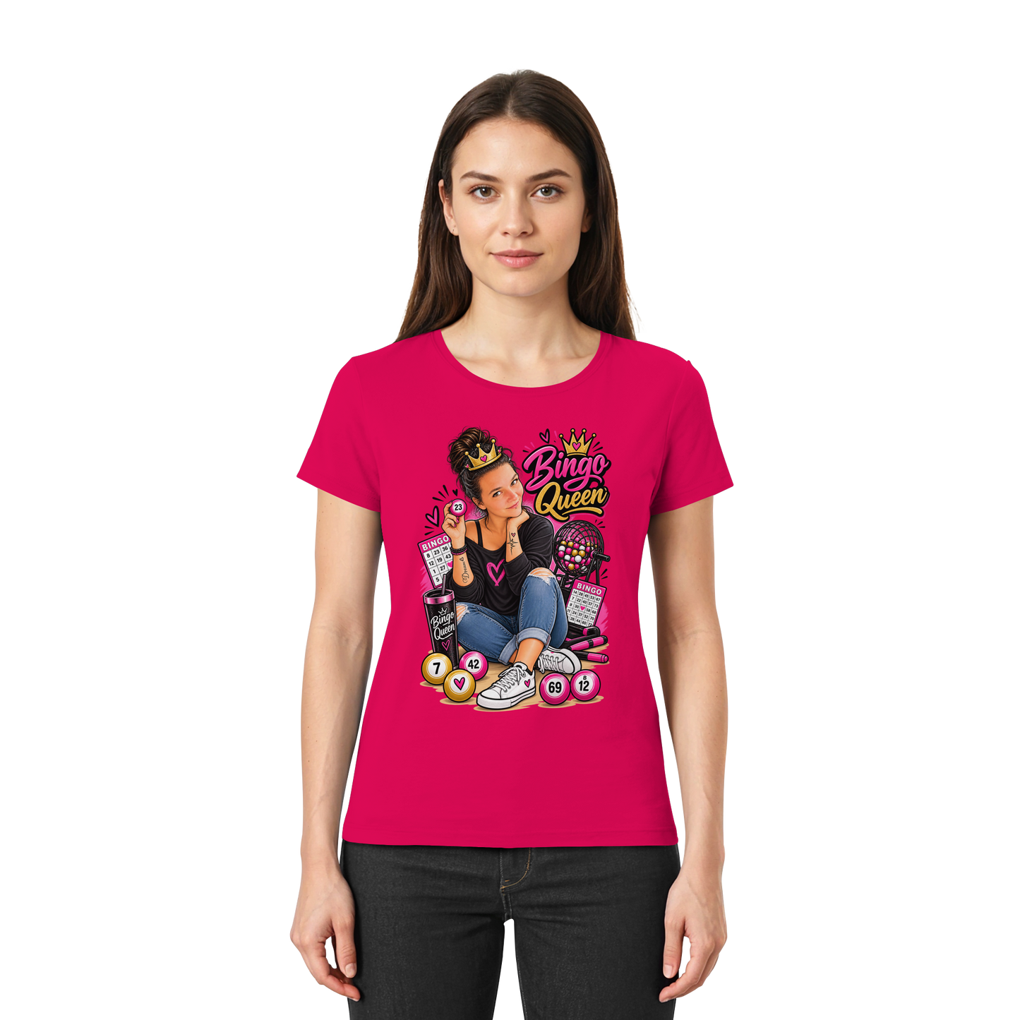 Fan Shirt Bingo Queen - Ladies Premium Shirt